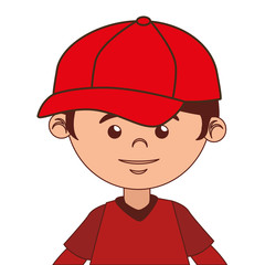 boy cartoon baseball bat isolated vector illustration eps 10