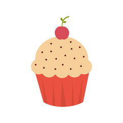 cup cake sweet dessert bakery isolated vector illustration eps 10
