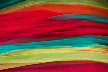 Close up the fabric colorful color for cover on a tree with reli