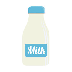 bottle milk glass isolated vector illustration eps 10