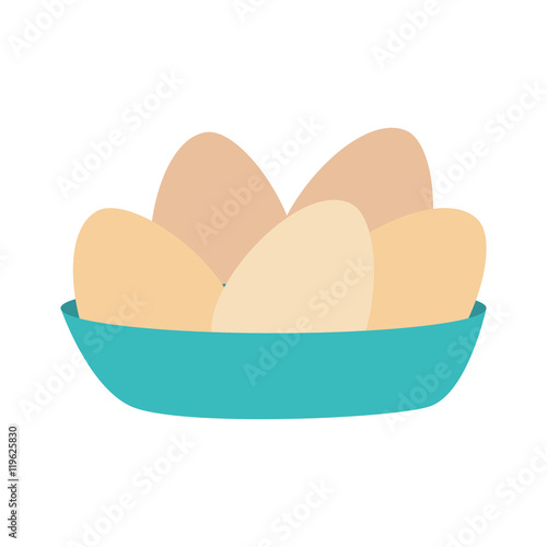 "icon eggs bowl cooking isolated vector illustration eps 10" Stock