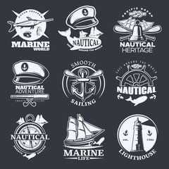 Nautical Emblem Set On Black