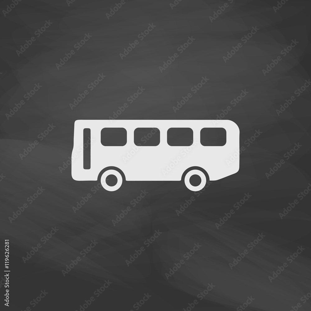 Poster old bus computer symbol