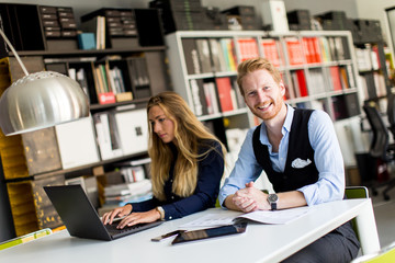 Business couple in office