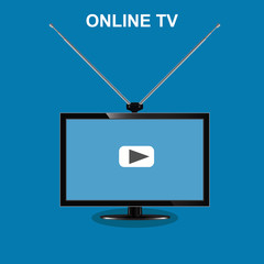 online tv, monitor, vector illustration