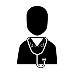 silhouette icon staff medical service isolated vector illustration eps 10