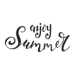 Summer brush lettering. Handwritten poster for your design. Vector quote illustration