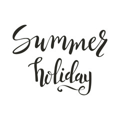 Typographic summer inscription. Poster with handwritten text. Vector illustration