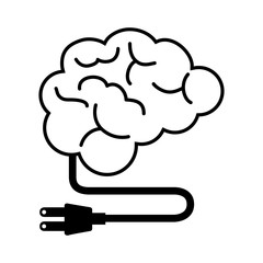 silhouette brain thinking idea isolated vector illustration eps 10