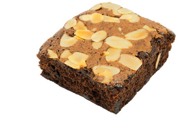 Brownie isolated on white background (Selective Focus)