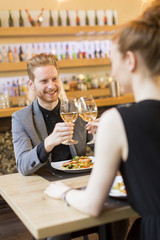 Romantic dinner in restaurant