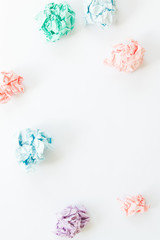 Colorful crumpled paper isolated