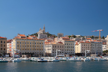 Fototapeta na wymiar Water area of old port. Marseille, France
