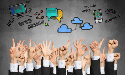 Set of hand gestures