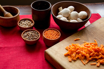 Set of healthy food for cooking