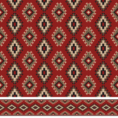 Seamless texture and pattern brush. American Indians tribal style. Pattern brush and swatch are included in vector file.