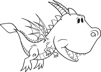 Doodle Dragon Vector Illustration Art