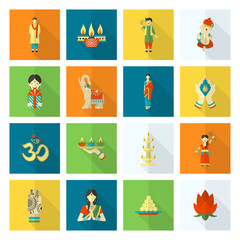 Fototapeta premium Diwali. Indian Festival Icons