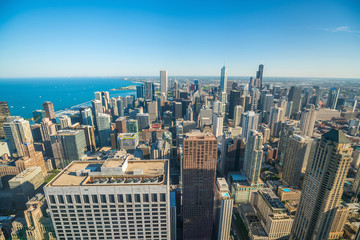 View of downtown Chicago from above