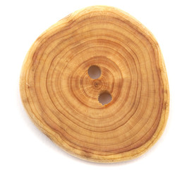 handmade wooden buttons isolated