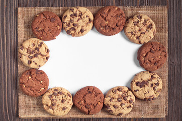 Cookies with chocolate and nuts