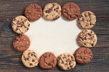 Cookies with chocolate and nuts