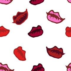 pink and red lips, seamless pattern