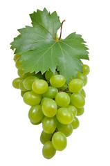 grape with leaf on a old wooden background
