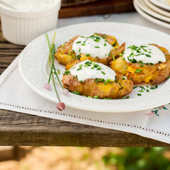 Australian Crash Hot Potatoes with Sour Cream