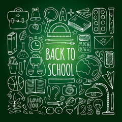 Back to school big doodles set.