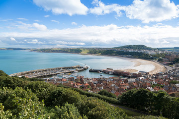 Scarborough harbour and beach, a popular tourist destination