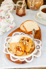 Honey Roast Pears with Granola and Yogurt