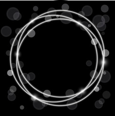 Round shiny frame background. Magic lights background. Vector eps10.
