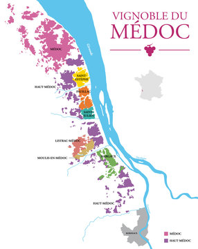 Fototapeta Carte du Vignoble du Médoc