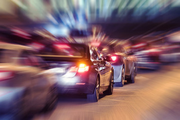 Traffic jam - blurred picture