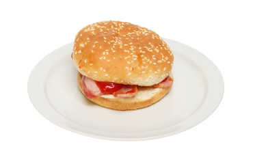 Bacon bap on a plate