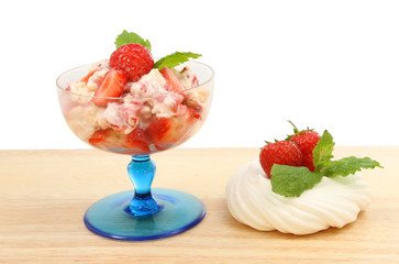 Eton mess and meringue nest