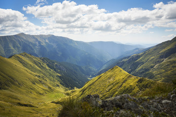 Mountain valley in Fagaras Carpathian Mountains