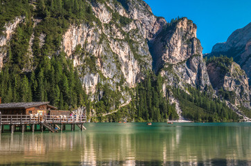 Lake Braies in Italian Alps