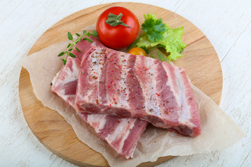 Raw pork ribs