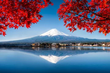 Papier Peint photo Autocollant Photo du jour Mont Fuji au Japon en automne