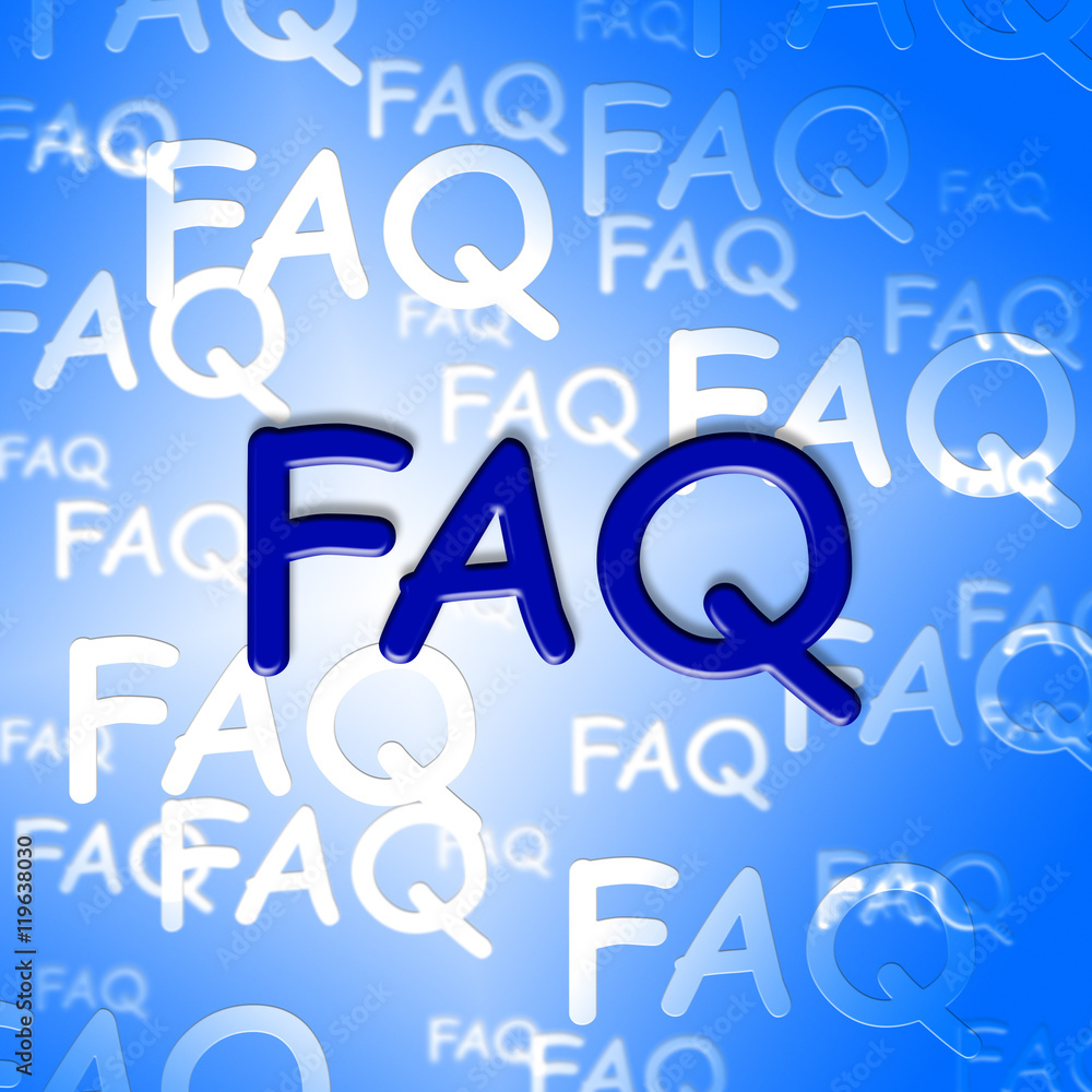 Poster faq words indicate frequently asked questions and advice