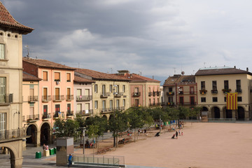 Fototapeta na wymiar Square of Manlleu ,Barcelona province, Catalonia, Spain