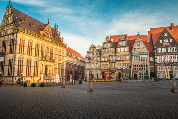 Old town square of Bremen Germany - obrazy, fototapety, plakaty