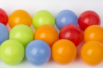 collection of color balls on white