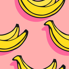 Seamless pattern. Bananas. Vector.