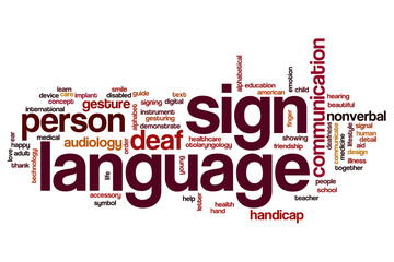 Sign language word cloud