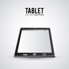 Tablet one black device display gadget technology tool icon. Isolated design. Vector illustration