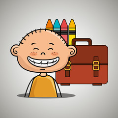 boy student colors school baggage vector illustration eps10 eps 10