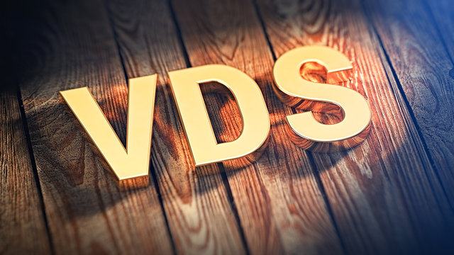 Acronym VDS on wood planks